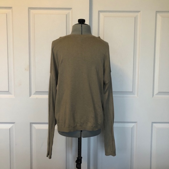 Garage Gray/Green Cold Shoulder Sweater | Size XS - Picture 3 of 6